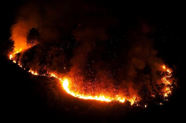 وقوع آتش‌سوزی جنگلی در جنوب اسپانیا