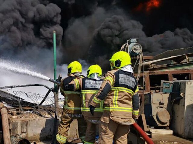آتش سوزی در منطقه “جبل علی” در امارات