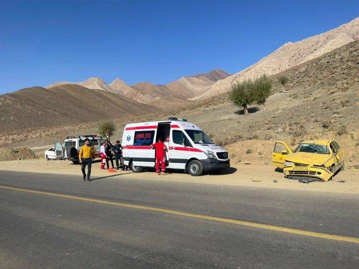 واژگونی سمند تاکسی در شهمیرزاد ۲ زخمی برجای گذاشت