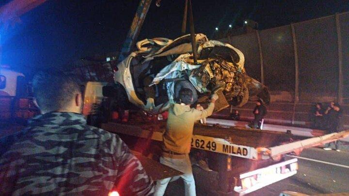 مرگ دو جوان در حادثه واژگونی پژو ۲۰۶ در بزرگراه حکیم